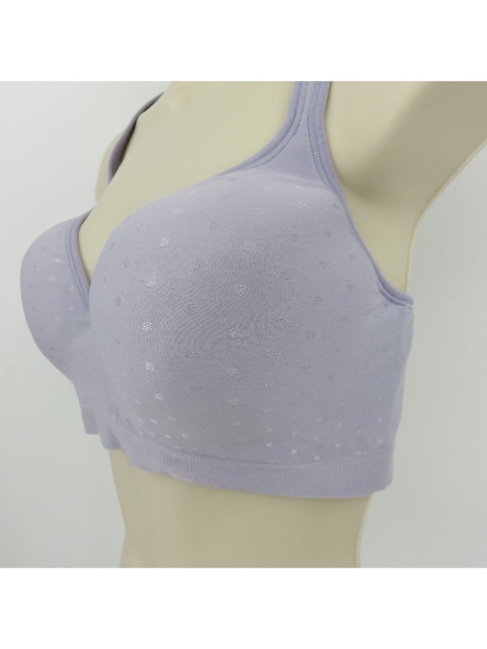 Bali 40D 3463 Comfort Revolution Wireless T Shirt Bra Purple Gray Polka Dot - Picture 5 of 12
